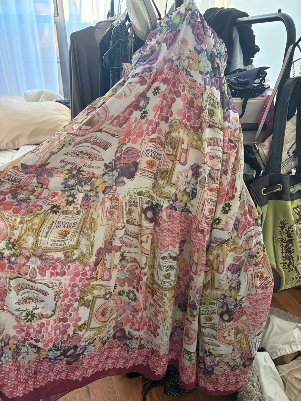 Hysteric Glamour Vintage Floral Patchwork Maxi Skirt